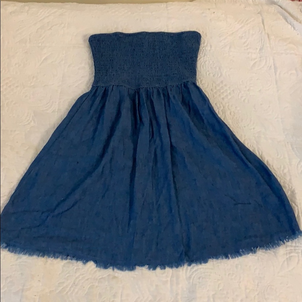 Strapless jean dress